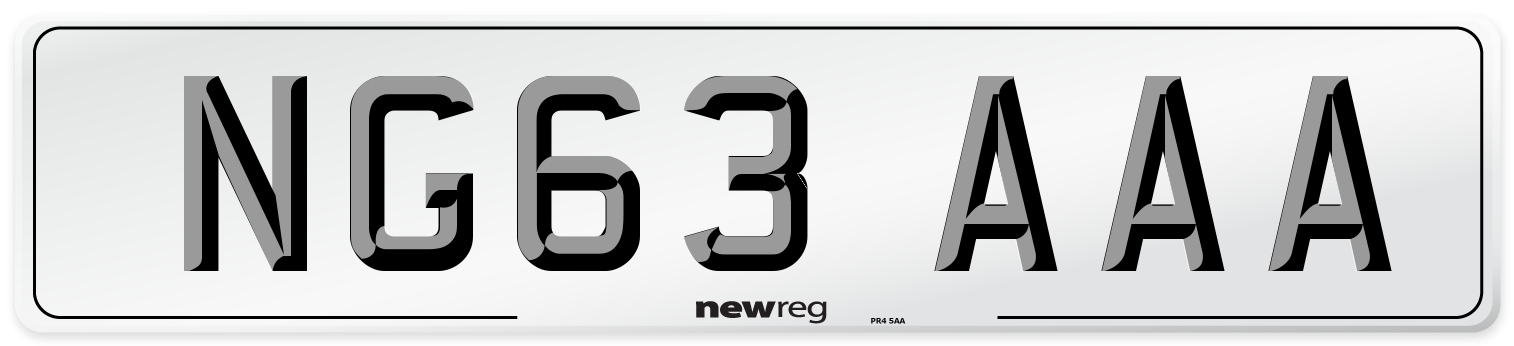 NG63 AAA Number Plate from New Reg